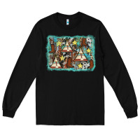 Black tribe tent western background Long Sleeve Tee - AdoDesignShop