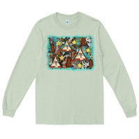Matcha tribe tent western background Long Sleeve Tee - AdoDesignShop