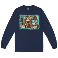 Navy tribe tent western background Long Sleeve Tee - AdoDesignShop