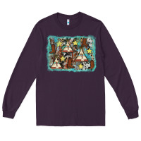 Plum tribe tent western background Long Sleeve Tee - AdoDesignShop