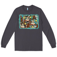Smoke tribe tent western background Long Sleeve Tee - AdoDesignShop