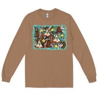Toasted Coconut tribe tent western background Long Sleeve Tee - AdoDesignShop