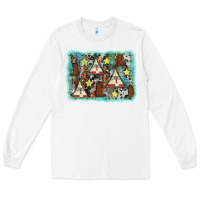 White tribe tent western background Long Sleeve Tee - AdoDesignShop