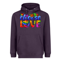 Plum Pride LGBTQ+ Choose Love Heavyweight Hoodie - BundleAndBundleShop