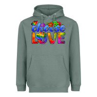 Sage Pride LGBTQ+ Choose Love Heavyweight Hoodie - BundleAndBundleShop