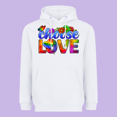 Pride Lgbtq+ Choose Love Heavyweight Hoodie Designed By Bundleandbundleshop