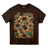 Chocolate Brown western  background Heavy Core Tee - RanaPortraitStore