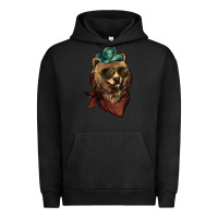 Pigment Black Bear cowboy bandana glasses Urban Hoodie - HowdyJamesFarm