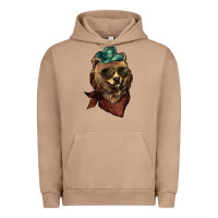 Pigment Burro Bear cowboy bandana glasses Urban Hoodie - HowdyJamesFarm