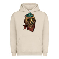 Pigment French Oak Bear cowboy bandana glasses Urban Hoodie - HowdyJamesFarm