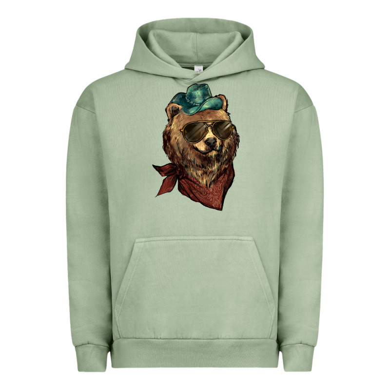 Bear Cowboy Bandana Glasses Urban Hoodie by HowdyJamesFarm | Teevron