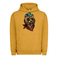 Pigment Peanut Butter Bear cowboy bandana glasses Urban Hoodie - HowdyJamesFarm