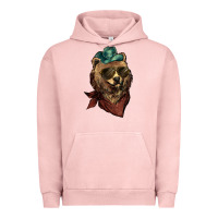 Pigment Salmon Bear cowboy bandana glasses Urban Hoodie - HowdyJamesFarm