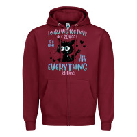 Burgundy i survived 100 days of school cat Zipper Hoodie - MaliasSmallBusiness
