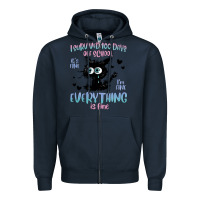 Navy i survived 100 days of school cat Zipper Hoodie - MaliasSmallBusiness