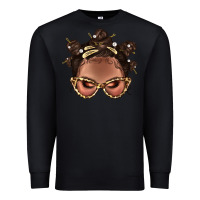 Black Afro Bantu Knots Hairstyles Messy Bun With Clasp Bbs  2 Premium Sweatshirt - BundleAndBundleShop