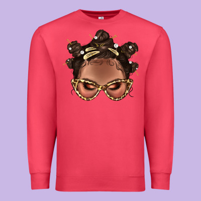 Afro Bantu Knots Hairstyles Messy Bun With Clasp Bbs  2 Premium Sweatshirt Designed By Bundleandbundleshop