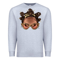 Heather Grey Afro Bantu Knots Hairstyles Messy Bun With Clasp Bbs  2 Premium Sweatshirt - BundleAndBundleShop