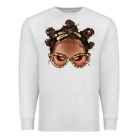 Oatmeal Heather Afro Bantu Knots Hairstyles Messy Bun With Clasp Bbs  2 Premium Sweatshirt - BundleAndBundleShop
