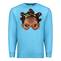 Ocean Blue Afro Bantu Knots Hairstyles Messy Bun With Clasp Bbs  2 Premium Sweatshirt - BundleAndBundleShop