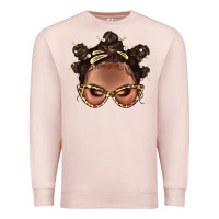 Pale Pink Afro Bantu Knots Hairstyles Messy Bun With Clasp Bbs  2 Premium Sweatshirt - BundleAndBundleShop