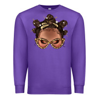 Purple Afro Bantu Knots Hairstyles Messy Bun With Clasp Bbs  2 Premium Sweatshirt - BundleAndBundleShop