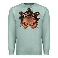 Seafoam Afro Bantu Knots Hairstyles Messy Bun With Clasp Bbs  2 Premium Sweatshirt - BundleAndBundleShop