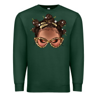 Sports Green Afro Bantu Knots Hairstyles Messy Bun With Clasp Bbs  2 Premium Sweatshirt - BundleAndBundleShop