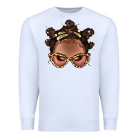 White Afro Bantu Knots Hairstyles Messy Bun With Clasp Bbs  2 Premium Sweatshirt - BundleAndBundleShop