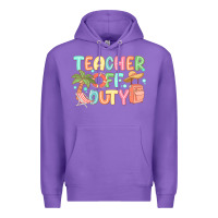 Purple teacher off duty summer Premium Hoodie - JahusDesignShop