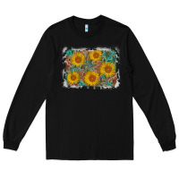 Black leather sunflower background Long Sleeve Tee - AdoDesignShop