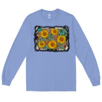 Leather Sunflower Background Long Sleeve Tee | Teevron