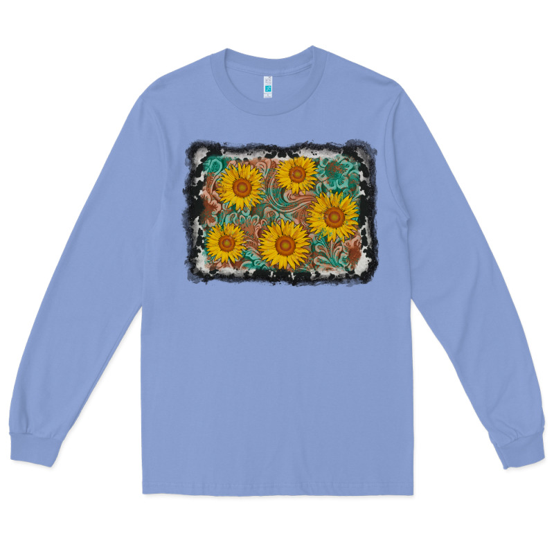 Leather Sunflower Background Long Sleeve Tee by AdoDesignShop | Teevron
