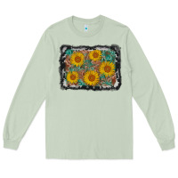 Matcha leather sunflower background Long Sleeve Tee - AdoDesignShop