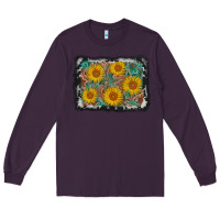 Plum leather sunflower background Long Sleeve Tee - AdoDesignShop