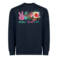 Navy peace love art   ado Heavyweight Sweatshirt - AdoDesignShop