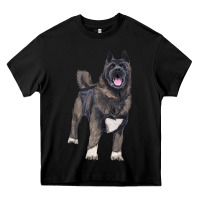 Black American akita Heavy Core Tee - RanaPortraitStore