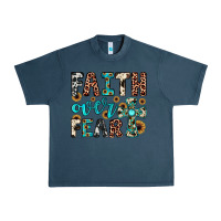 Midnight Navy faith over fear Urban Heavy Tee - JahusDesignShop