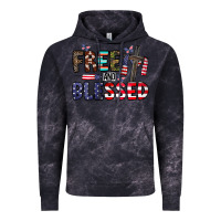Cloud Black free and blessed Vintage Hoodie - CowhideDigitalArt
