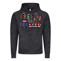 Vintage Black free and blessed Vintage Hoodie - CowhideDigitalArt