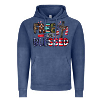 Vintage Denim free and blessed Vintage Hoodie - CowhideDigitalArt