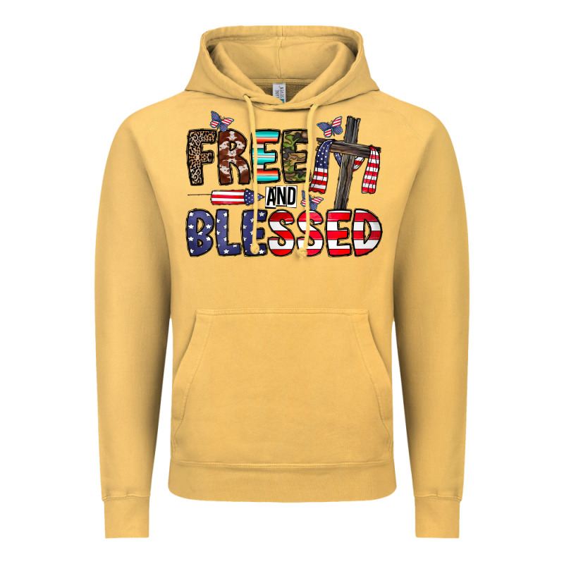Free And Blessed Vintage Hoodie by CowhideDigitalArt | Teevron