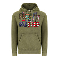 Vintage Olive free and blessed Vintage Hoodie - CowhideDigitalArt