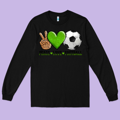 Peace Love Soccer Long Sleeve Tee Designed By Adodesignshop