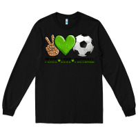 Black peace love soccer Long Sleeve Tee - AdoDesignShop