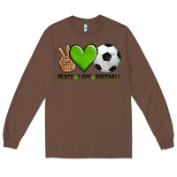 Chestnut peace love soccer Long Sleeve Tee - AdoDesignShop