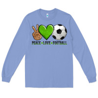 Colony Blue peace love soccer Long Sleeve Tee - AdoDesignShop