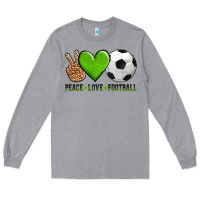 Heather Grey peace love soccer Long Sleeve Tee - AdoDesignShop