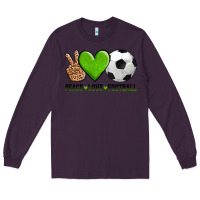Plum peace love soccer Long Sleeve Tee - AdoDesignShop
