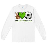 White peace love soccer Long Sleeve Tee - AdoDesignShop